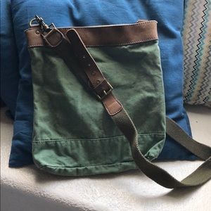 Hunter Green Canvas Crossbody Bag